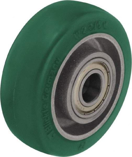 Blickle - 5 Inch Diameter x 1-37/64 Inch Wide, Polyurethane-Elastomer Blickle Softhane Caster Wheel - 770 Lb. Capacity, 19/32 Inch Axle Diameter, Ball Bearing - Makers Industrial Supply