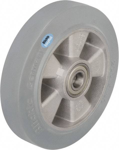 Blickle - 8 Inch Diameter x 1-31/32 Inch Wide, Solid Rubber Caster Wheel - 1,100 Lb. Capacity, 25/32 Inch Axle Diameter, Ball Bearing - Makers Industrial Supply