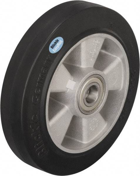 Blickle - 6-1/2 Inch Diameter x 1-31/32 Inch Wide, Solid Rubber Caster Wheel - 880 Lb. Capacity, 1 Inch Axle Diameter, Ball Bearing - Makers Industrial Supply