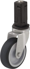 Blickle - 4" Diam x 63/64" Wide x 4-7/8" OAH Stem Mount Swivel Caster - Rubber Elastomer (TPE), 154 Lb Capacity, Plain Bore Bearing, Square Stem - Makers Industrial Supply