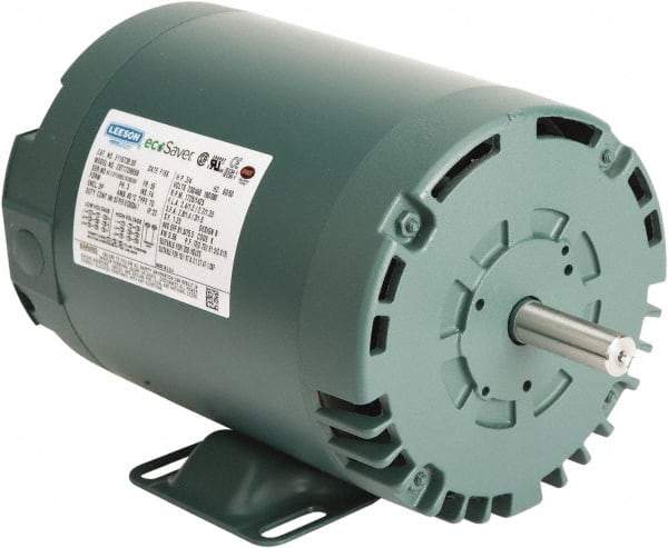 Leeson - 1 Max hp, 1,800 Max RPM, Premium Efficient Electric AC DC Motor - 230/460 V Input, Three Phase, 56C Frame, 5/8" Shaft Diam, C-Face Mount, ODP Enclosure - Makers Industrial Supply