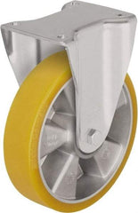 Blickle - 5" Diam x 1-37/64" Wide x 7-1/2" OAH Top Plate Mount Rigid Caster - Polyurethane-Elastomer Blickle Softhane, 770 Lb Capacity, Ball Bearing, 5-1/2 x 4-3/8" Plate - Makers Industrial Supply