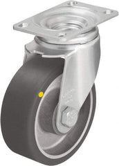 Blickle - 4" Diam x 1-9/16" Wide x 5-1/8" OAH Top Plate Mount Swivel Caster - Polyurethane-Elastomer Blickle Softhane, 400 Lb Capacity, Ball Bearing, 3-5/8 x 2-1/2" Plate - Makers Industrial Supply