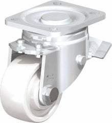 Blickle - 3" Diam x 1-29/64" Wide x 4-23/32" OAH Top Plate Mount Swivel Caster with Brake - Impact-Resistant Nylon, 770 Lb Capacity, Ball Bearing, 3-15/16 x 3-3/8" Plate - Makers Industrial Supply