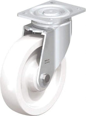 Blickle - 8" Diam x 1-31/32" Wide x 9-41/64" OAH Top Plate Mount Swivel Caster - Impact-Resistant Nylon, 1,980 Lb Capacity, Plain Bore Bearing, 5-1/2 x 4-3/8" Plate - Makers Industrial Supply