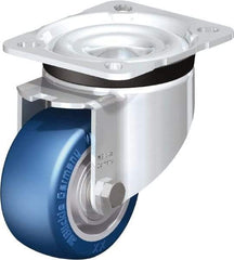 Blickle - 3" Diam x 1-37/64" Wide x 4-21/64" OAH Top Plate Mount Swivel Caster - Polyurethane-Elastomer Blickle Besthane, 506 Lb Capacity, Ball Bearing, 3-15/16 x 3-3/8" Plate - Makers Industrial Supply