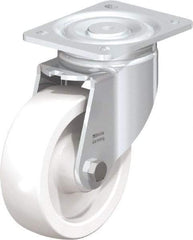 Blickle - 6" Diam x 1-31/32" Wide x 7-3/4" OAH Top Plate Mount Swivel Caster - Impact-Resistant Nylon, 1,760 Lb Capacity, Plain Bore Bearing, 5-1/2 x 4-3/8" Plate - Makers Industrial Supply