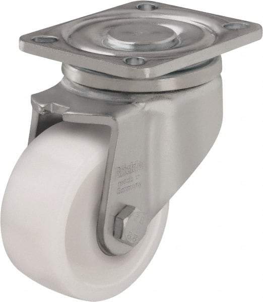 Blickle - 3" Diam x 1-1/4" Wide x 4-41/64" OAH Top Plate Mount Swivel Caster - Impact-Resistant Nylon, 660 Lb Capacity, Ball Bearing, 3-15/16 x 3-3/8" Plate - Makers Industrial Supply