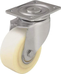 Blickle - 4" Diam x 1-37/64" Wide x 5-33/64" OAH Top Plate Mount Swivel Caster - Impact-Resistant Cast Nylon, 1,540 Lb Capacity, Ball Bearing, 5-1/2 x 4-3/8" Plate - Makers Industrial Supply