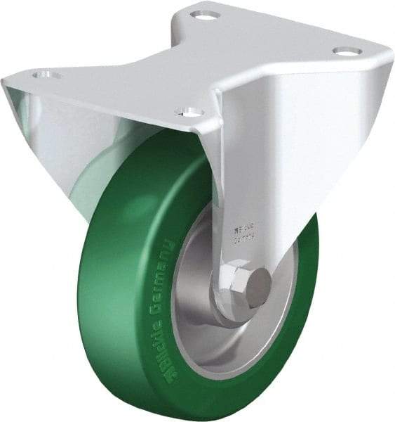 Blickle - 5" Diam x 1-9/16" Wide x 6-7/64" OAH Top Plate Mount Rigid Caster - Polyurethane-Elastomer Blickle Softhane, 770 Lb Capacity, Ball Bearing, 5-1/2 x 4-3/8" Plate - Makers Industrial Supply