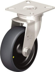 Blickle - 3" Diam x 63/64" Wide x 3-15/16" OAH Top Plate Mount Swivel Caster - Thermoplastic Rubber Elastomer (TPE), 110 Lb Capacity, Plain Bore Bearing, 2-3/8 x 2-3/8" Plate - Makers Industrial Supply