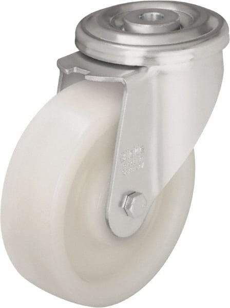 Blickle - 5" Diam x 1-37/64" Wide x 6-7/64" OAH Hollow Kingpin Mount Swivel Caster - Impact-Resistant Nylon, 770 Lb Capacity, Plain Bore Bearing, Hollow Kingpin Stem - Makers Industrial Supply