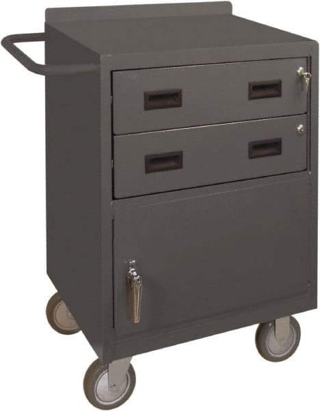 Durham - 1,200 Lb Capacity, 18" Wide x 24" Long x 39-3/4" High Mobile Cart - 1 Door, 2 Drawer, Steel, 2 Rigid/2 Swivel Casters - Makers Industrial Supply