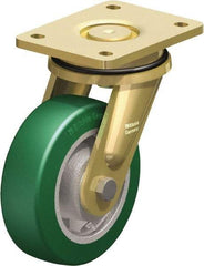 Blickle - 6" Diam x 1-31/32" Wide x 7-7/8" OAH Top Plate Mount Swivel Caster - Polyurethane-Elastomer Blickle Softhane, 1,210 Lb Capacity, Ball Bearing, 5-1/2 x 4-3/8" Plate - Makers Industrial Supply