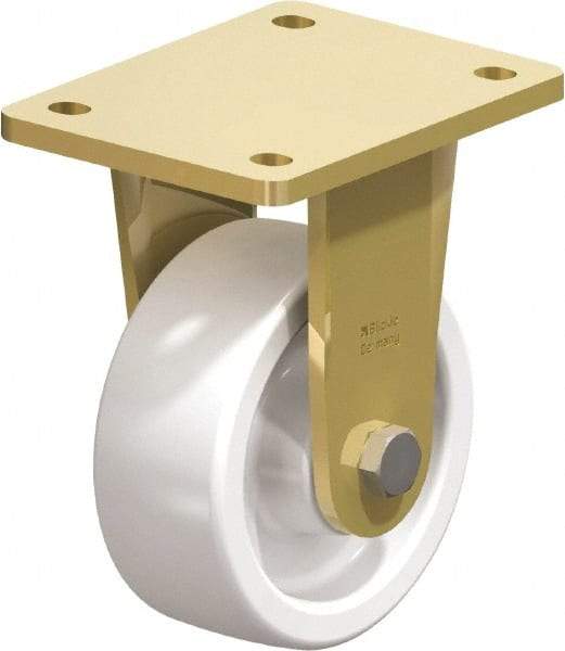 Blickle - 5" Diam x 1-31/32" Wide x 6-11/16" OAH Top Plate Mount Rigid Caster - Impact-Resistant Nylon, 1,650 Lb Capacity, Plain Bore Bearing, 5-1/2 x 4-3/8" Plate - Makers Industrial Supply