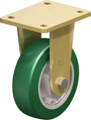 Blickle - 6" Diam x 1-31/32" Wide x 7-7/8" OAH Top Plate Mount Rigid Caster - Polyurethane-Elastomer Blickle Softhane, 1,210 Lb Capacity, Ball Bearing, 5-1/2 x 4-3/8" Plate - Makers Industrial Supply