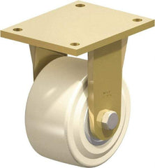 Blickle - 6" Diam x 3-9/64" Wide x 8-5/64" OAH Top Plate Mount Rigid Caster - Impact-Resistant Cast Nylon, 6,600 Lb Capacity, Ball Bearing, 6-7/8 x 5-1/2" Plate - Makers Industrial Supply