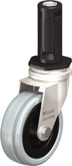 Blickle - 3" Diam x 63/64" Wide x 3-31/32" OAH Stem Mount Swivel Caster - Solid Rubber, 132 Lb Capacity, Plain Bore Bearing, Round Stem - Makers Industrial Supply