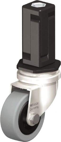 Blickle - 2" Diam x 45/64" Wide x 2-13/16" OAH Stem Mount Swivel Caster - Solid Rubber, 88 Lb Capacity, Plain Bore Bearing, Square Stem - Makers Industrial Supply