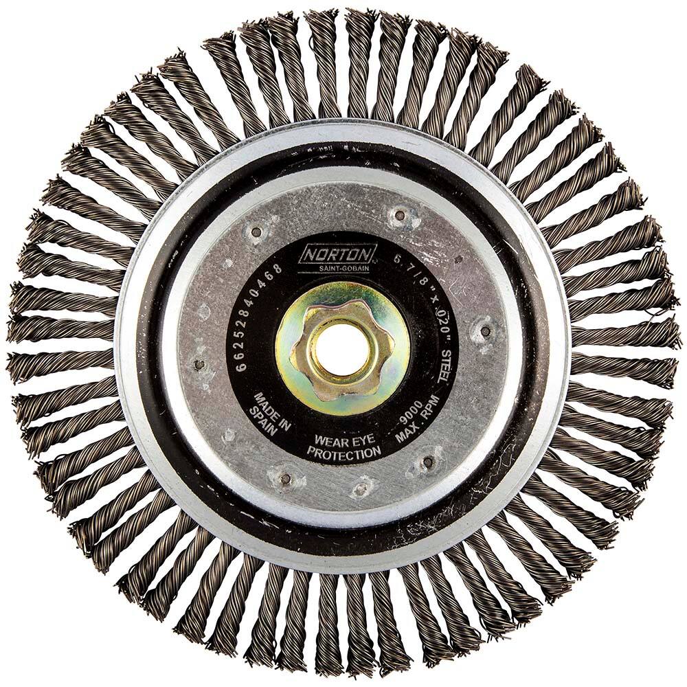 Norton - 6-7/8" OD, 5/8-11 Arbor Hole, Stringer Bead Carbon Wheel Brush - Makers Industrial Supply