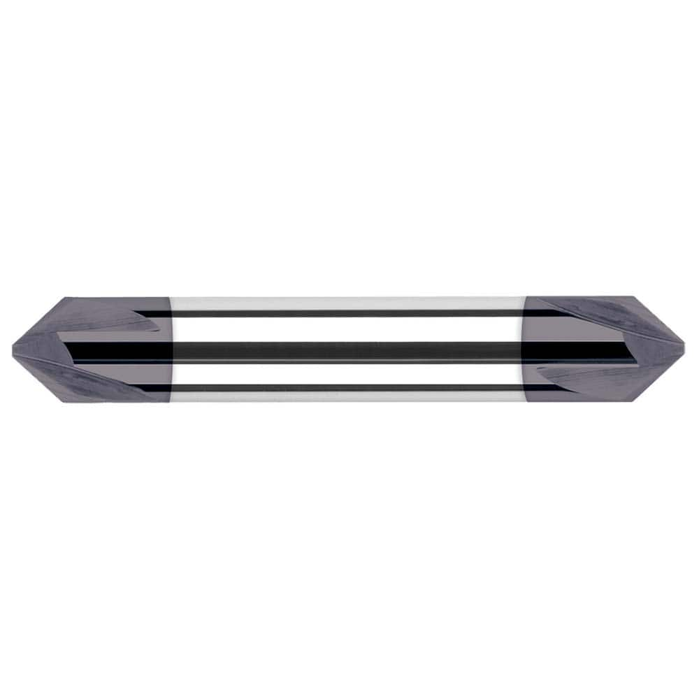 Harvey Tool - 3/4" Diam 90°/90° 4-Flute Double End Solid Carbide Chamfer Mill - Exact Industrial Supply