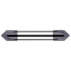 Harvey Tool - 5/16" Diam 90°/90° 3-Flute Double End Solid Carbide Chamfer Mill - Exact Industrial Supply