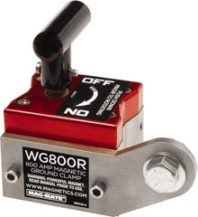 Mag-Mate - 800 Amps Grounding Capacity, 4-5/8" High, Rare Earth Magnetic Welding & Fabrication Ground Clamp - 450 Lb Average Pull Force, Square Magnet, Zinc Plated Steel Stud, Compatible with Flat & Round Surfaces - Makers Industrial Supply