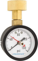 Value Collection - 2" Dial, 3/4 Thread, 0-160 Scale Range, Pressure Gauge - Top Connection Mount, Accurate to 3-2-3% of Scale - Makers Industrial Supply