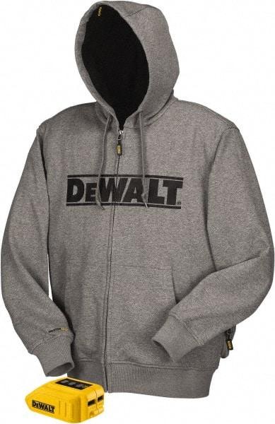 DeWALT - Size S Heated & Cold Weather Jacket - Gray, Polyester, Zipper Closure - Makers Industrial Supply