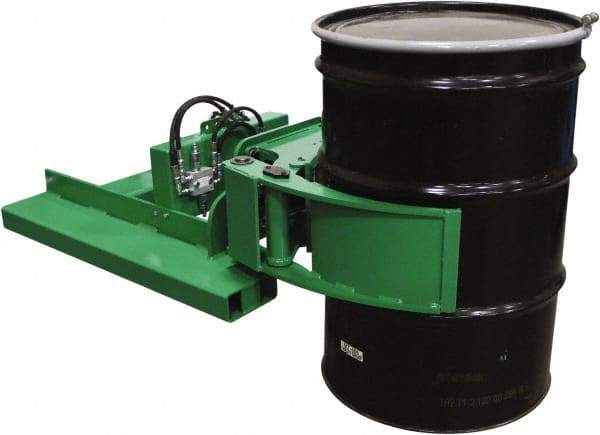 Valley Craft - 2,000 Lb Load Capacity, 30, 55 & 85 Gal Forklift Drum Handler - Steel Wheels - Makers Industrial Supply