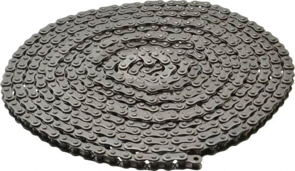 Morse - 1/4" Pitch, ANSI 25, Single Strand Roller Chain - Chain No. 25, 10 Ft. Long, 1/4" Roller Diam, 3/16" Roller Width - Makers Industrial Supply