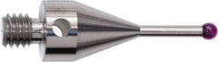 Renishaw - 0.1969 Inch Ball Diameter, Stainless Steel Stem, M4 Thread, Ruby Point Ball Tip CMM Stylus - 0.5354 Inch Working Length, 0.1378 Inch Stem Diameter, 0.689 Inch Overall Length - Makers Industrial Supply