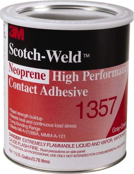 3M - Construction Adhesives - 1357 1G NEOPRN GRY/GRN SCOTCHWELD HP CONTACT ADH - Makers Industrial Supply