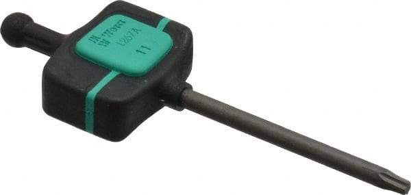 Wera - T8 Torx Key - Flag-Style, Alloy Steel, 1-37/64" Length Under Head, 62mm OAL - Makers Industrial Supply