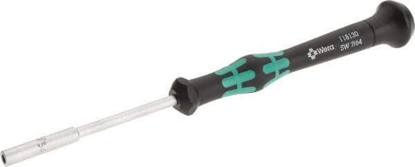 Wera - 7/64" Solid Shaft Precision Nutdriver - Ergonomic Handle, 6-1/4" OAL - Makers Industrial Supply