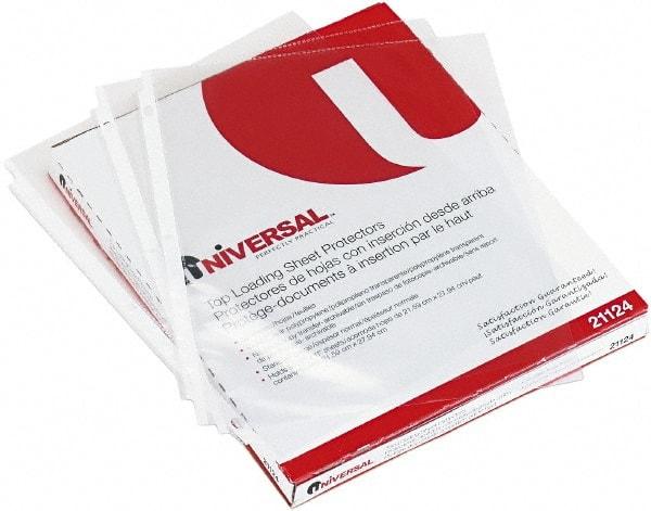 UNIVERSAL - 50 Piece Clear Sheet Protectors-Ring Binder - 11" High x 8-1/2" Wide - Makers Industrial Supply