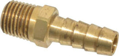 Parker - 1/4 NPT Thread Hose Barb x Male NPT Connector - 3/8" ID Hose x 0.415" OD Hose, Lead Free Brass - Makers Industrial Supply