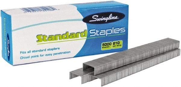 Swingline - 1/4" Leg Length, Galvanized/Low-Carbon Steel Standard Staples - 20 Sheet Capacity, For Use with 210 Full Strip Standard Staplers - Makers Industrial Supply