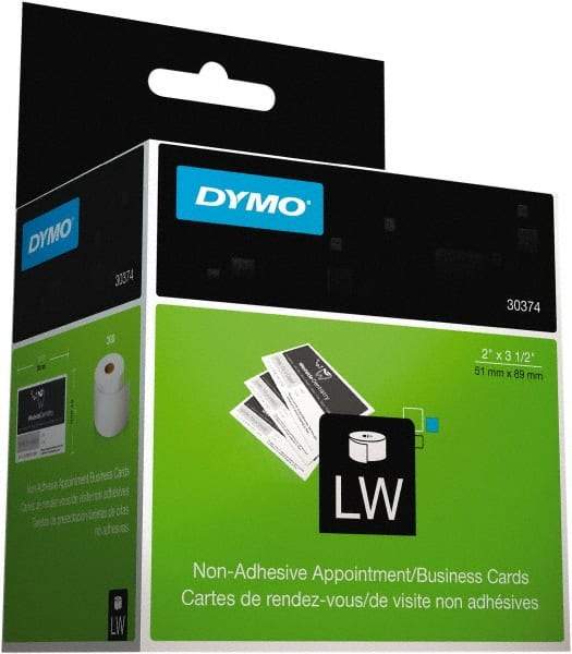 Dymo - 2" Wide x 3-1/2" Long, White Appointment Card Label - For DYMO LabelWriter Printers - Makers Industrial Supply