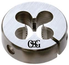 OSG - #3-48 UNC Thread, 13/16" Outside Diam High Speed Steel Round Die - 1/4" Thick, Right Hand Thread, Adjustable - Exact Industrial Supply