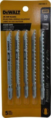 DeWALT - 4" Long, 10 Teeth per Inch, Cobalt Jig Saw Blade - Toothed Edge, 1/4" Wide x 0.06" Thick, T-Shank - Makers Industrial Supply