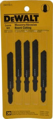 DeWALT - 3" Long, Carbide Grit Jig Saw Blade - Continuous Edge, 0.3" Wide x 0.06" Thick, T-Shank - Makers Industrial Supply