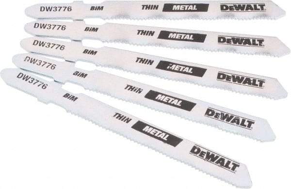 DeWALT - 3" Long, 24 Teeth per Inch, High Carbon Steel Jig Saw Blade - Toothed Edge, 0.3" Wide x 0.035" Thick, T-Shank - Makers Industrial Supply