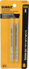 DeWALT - 4" Long, 8 Teeth per Inch, High Carbon Steel Jig Saw Blade - Toothed Edge, 1/4" Wide x 0.06" Thick, T-Shank - Makers Industrial Supply