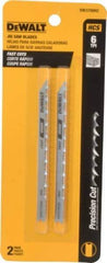 DeWALT - 4" Long, 6 Teeth per Inch, High Carbon Steel Jig Saw Blade - Toothed Edge, 1/4" Wide x 0.06" Thick, U-Shank - Makers Industrial Supply