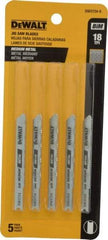 DeWALT - 3" Long, 18 Teeth per Inch, High Carbon Steel Jig Saw Blade - Toothed Edge, 0.3" Wide x 0.0313" Thick, U-Shank - Makers Industrial Supply