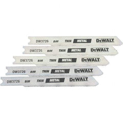 DeWALT - 3" Long, 24 Teeth per Inch, High Carbon Steel Jig Saw Blade - Toothed Edge, 0.3" Wide x 0.0313" Thick, U-Shank - Makers Industrial Supply