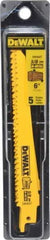 DeWALT - 6" Long, Bi-Metal Reciprocating Saw Blade - Tapered Profile, 5 to 8 TPI, Toothed Edge, Universal Shank - Makers Industrial Supply