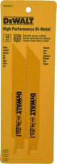 DeWALT - 6" Long x 3/4" Thick, Bi-Metal Reciprocating Saw Blade - Straight Profile, 10 TPI, Toothed Edge, Universal Shank - Makers Industrial Supply