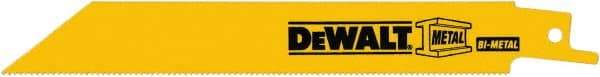 DeWALT - 6" Long, Bi-Metal Reciprocating Saw Blade - Straight Profile, 18 TPI, Toothed Edge, Universal Shank - Makers Industrial Supply